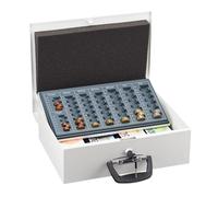 Relaxdays Caja de Dinero con Contador de Monedas, Cerradura con Llaves, de Hierro, 11,5 x 36 x 28,5 cm, Blanco