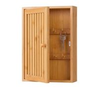 Relaxdays Caja de llaves de pared bambú marrón claro