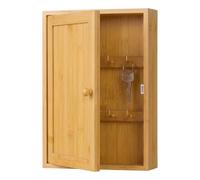 Relaxdays Caja de llaves de pared bambú marrón claro