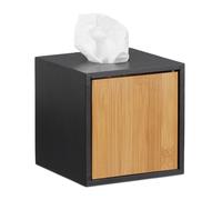 Relaxdays Caja de Bambú para Pañuelos, 14.5 x 14.5 x 14.5 cm