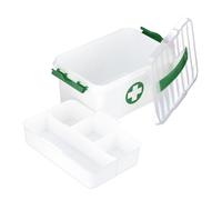 Relaxdays Caja de plástico para medicamentos blanco,verde oscuro
