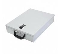 Relaxdays Caja de Seguridad con Cerradura numérica y asa, DIN A4, Gris Claro, 7x37x27 cm