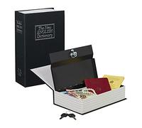 Relaxdays Dictionary Book Safe with Keys Caja Fuerte de Acero camuflada como Diccionario inglés, con 2 Llaves, 24 x 15,5 x 5,5 cm, Color Negro, Cartón, 5.5x15.5x24 cm