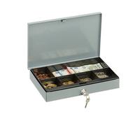 Relaxdays Caja fuerte portátil con llave negro,plata,gris