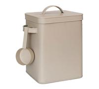 Relaxdays Caja metálica, contenedor de 6,5 l con dosificador, para alimento y café, hermética, beige