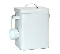 Relaxdays Caja metálica hermética con cuchara blanco