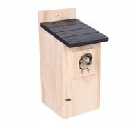 Relaxdays Caja nido carboneros y gorriones marrón oscuro,marrón claro