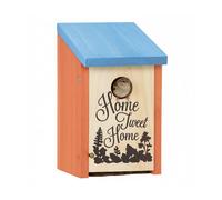 Relaxdays Caja Nido Pájaros, Casa Gorriones, Diseño Home Tweet Home, Madera, 21,5 x 12 x 15,2 cm, Rojo y Verde