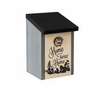 Relaxdays Caja nido para pájaros Home Tweet Home marrón claro,negro,gris