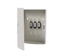 Caja para Llaves Relaxdays, con Puerta, 9 Ganchos, Home Sweet Home, HBT: 24 x 21 x 6,5 cm, Blanca