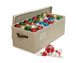 Relaxdays Caja para bolas de Navidad beige,marrón