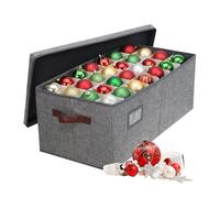 Relaxdays Caja para bolas de Navidad marrón,gris