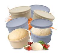 Relaxdays Caja para Bolas de Pizza, 6 Piezas, Silicona, hasta 350 g de Masa, H x D: 6,5 x 14,5 cm, con Tapa, Azul.