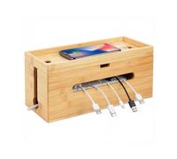 Relaxdays Caja para cables bambú marrón claro