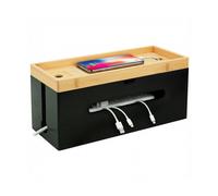 Relaxdays Caja para cables bambú marrón claro,negro