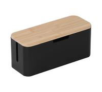 Relaxdays Caja para cables bambú marrón claro,negro