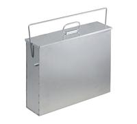 Relaxdays Caja Rectangular, Contenedor Cenizas con Tapa, 15 L, Acero Galvanizado, Recipiente Chimeneas, Plateado, 1 Unidad