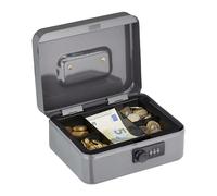 Relaxdays Caja para dinero combinación numérica negro,plata,gris