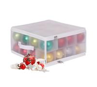 Relaxdays Caja para guardar bolas navideñas blanco,transparente