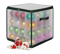 Relaxdays Caja para guardar bolas navideñas verde,transparente