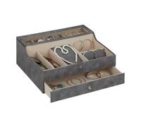 Relaxdays Caja para joyas crema,gris