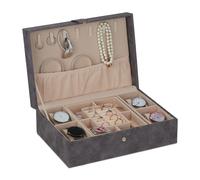 Relaxdays Caja para joyas gris