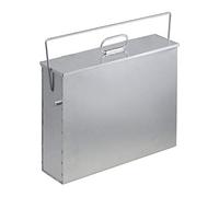 Relaxdays Caja Rectangular Cenizas, Contenedor Cenizas con Tapa, 15 L, Acero Galvanizado, Recipiente Chimeneas, Plateado
