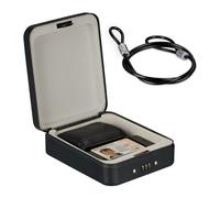 Relaxdays Caja seguridad portátil con combinación beige,negro