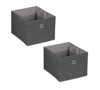 Relaxdays Cajas almacenaje set de 2 color a elegir antracita,plata