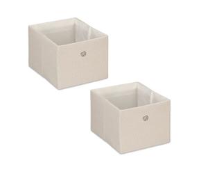 Relaxdays Cajas almacenaje set de 2 color a elegir beige,plata
