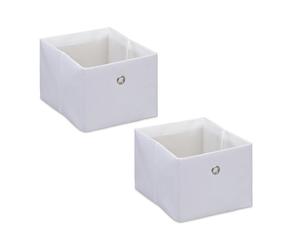 Relaxdays Cajas almacenaje set de 2 color a elegir blanco,plata