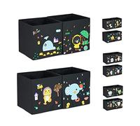 Relaxdays Cajas Almacenamiento Infantil, Set 4, Autoadhesivos Gomaespuma Decorar, Adornar Cajas, Diseño C, Multicolor