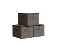 Relaxdays Cajas de almacenaje, juego de 3 antracita