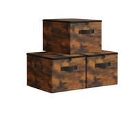 Relaxdays Cajas de almacenaje, juego de 3 marrón