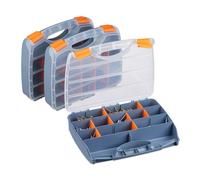 Relaxdays Cajas organizadoras, Set 3 unidades naranja,transparente,gris