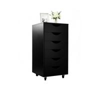 Relaxdays cajonera con Ruedas, 6 cajones, (Al x An x F) 78 x 40 x 40 cm, archivador móvil de Oficina, Negro