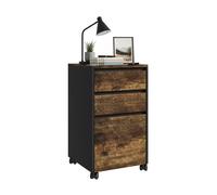 Relaxdays Cajonera con ruedas y 3 cajones marrón,negro