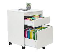 Relaxdays Cajonera con ruedas y archivo colgante blanco,negro