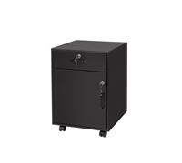Relaxdays Cajonera con ruedas y cerradura negro