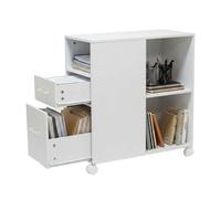 Relaxdays Cajonera con ruedas y compartimentos blanco