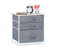 Relaxdays Cajonera gris de metal y tela blanco,marrón claro,gris