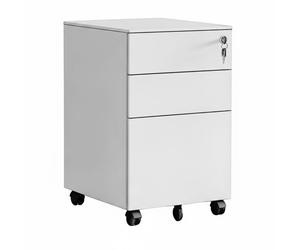 Relaxdays Cajonera metálica con cerradura blanco,negro
