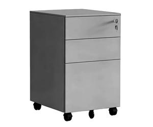 Relaxdays Cajonera metálica con cerradura negro,gris