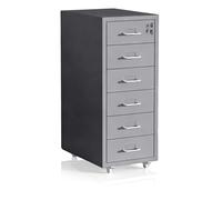Relaxdays Cajonera metálica con cerradura plata,gris