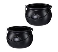Relaxdays Calderos bruja negros Set de 2 negro