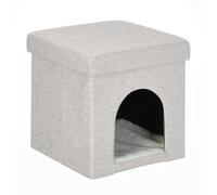 Relaxdays Cama cueva para gatos plegable beige beige,blanco