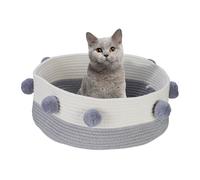 Relaxdays Cama de algodón para gatos blanco,gris