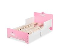 Relaxdays Cama infantil con diseño de cisne blanco,marrón claro,rosa