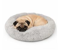 Relaxdays Cama redonda mullida para perros gris