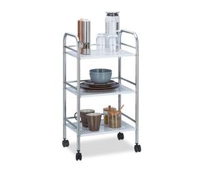 Relaxdays Camarera metálica de 3 pisos blanco,plata